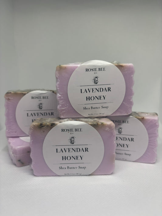 Lavender Honey Shea Butter Soap | Handmade Moisturizing Soap | Calming Lavender & Sweet Honey Soap | Rosie Bee LLC
